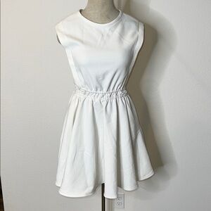 Maje White Bridal Shower Skater Dress